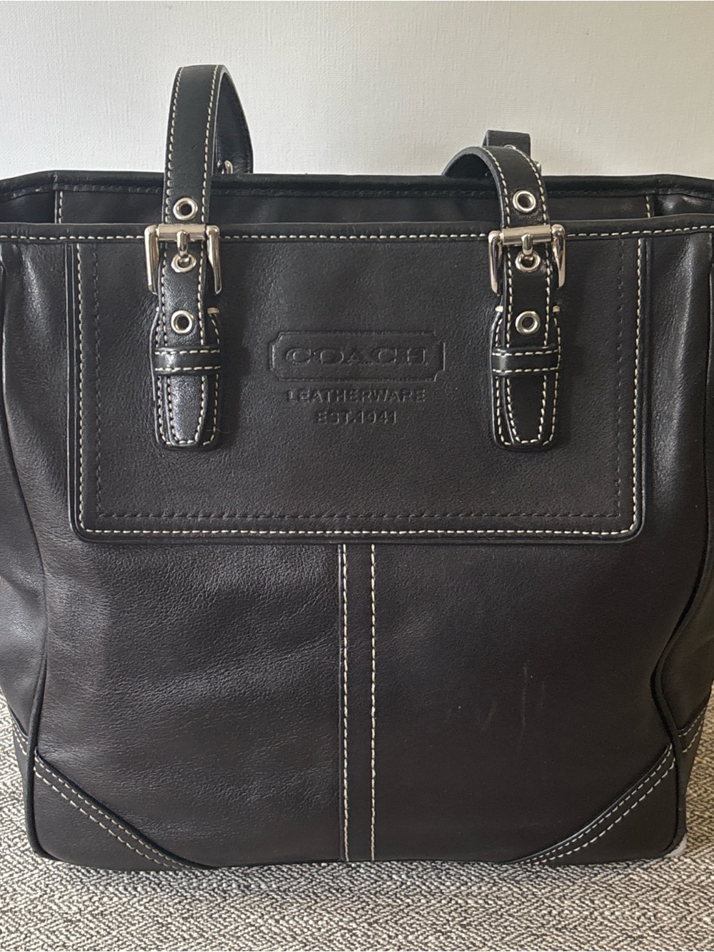 Vintage Coach Black Legacy Leather shoulder bag F0720 F11396